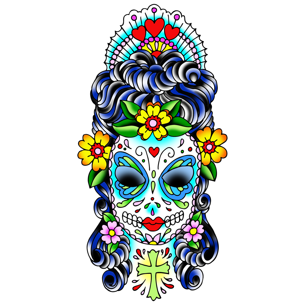 Drawing For A Sugar Skull Lady Tattoo - a photo on Flickriver