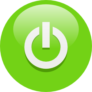Green Power Button clip art Free Vector