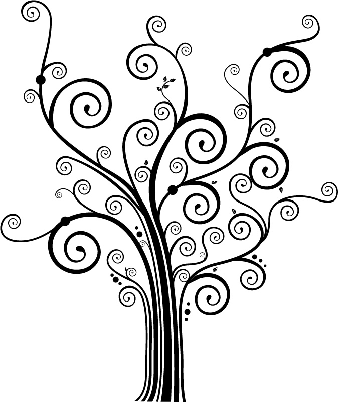 clip art line drawing of a tree - photo #23