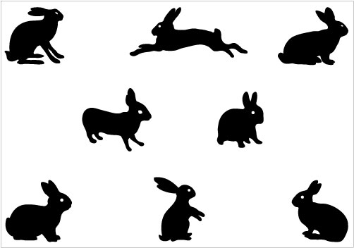 Bunny silhouette clip art pack
