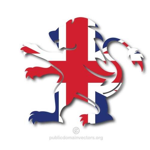 Lion with British flag | Public domain vectors