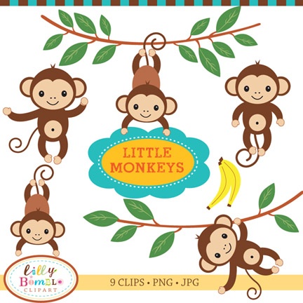 Baby monkey clipart