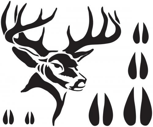 Deer silhouette, Stencil templates and Deer