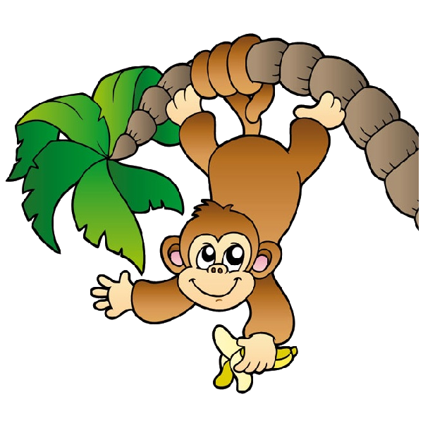 Monkey banana clip art image #1444