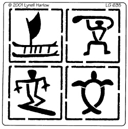 Hawaiian petroglyphs clipart