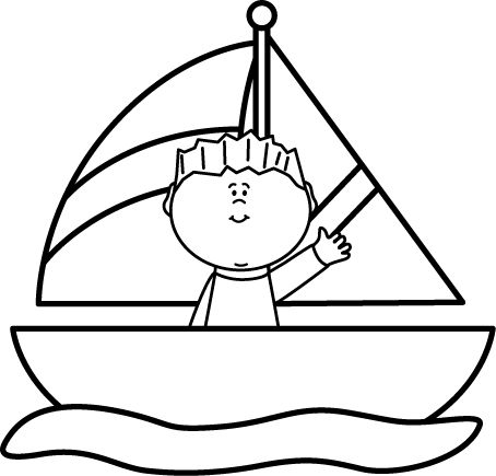 Sail boat clip art black and white