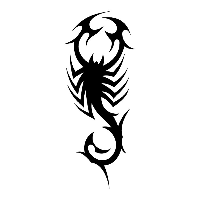 Scorpion Tatto Black & White Tribal