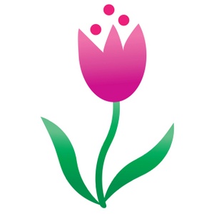 Tulip Clipart Image - Cartoon style pretty pink tulip flower