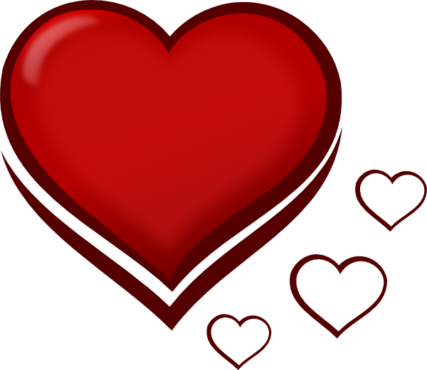 Red Stylised Heart With Smaller Hearts clip art Free Vector / 4Vector