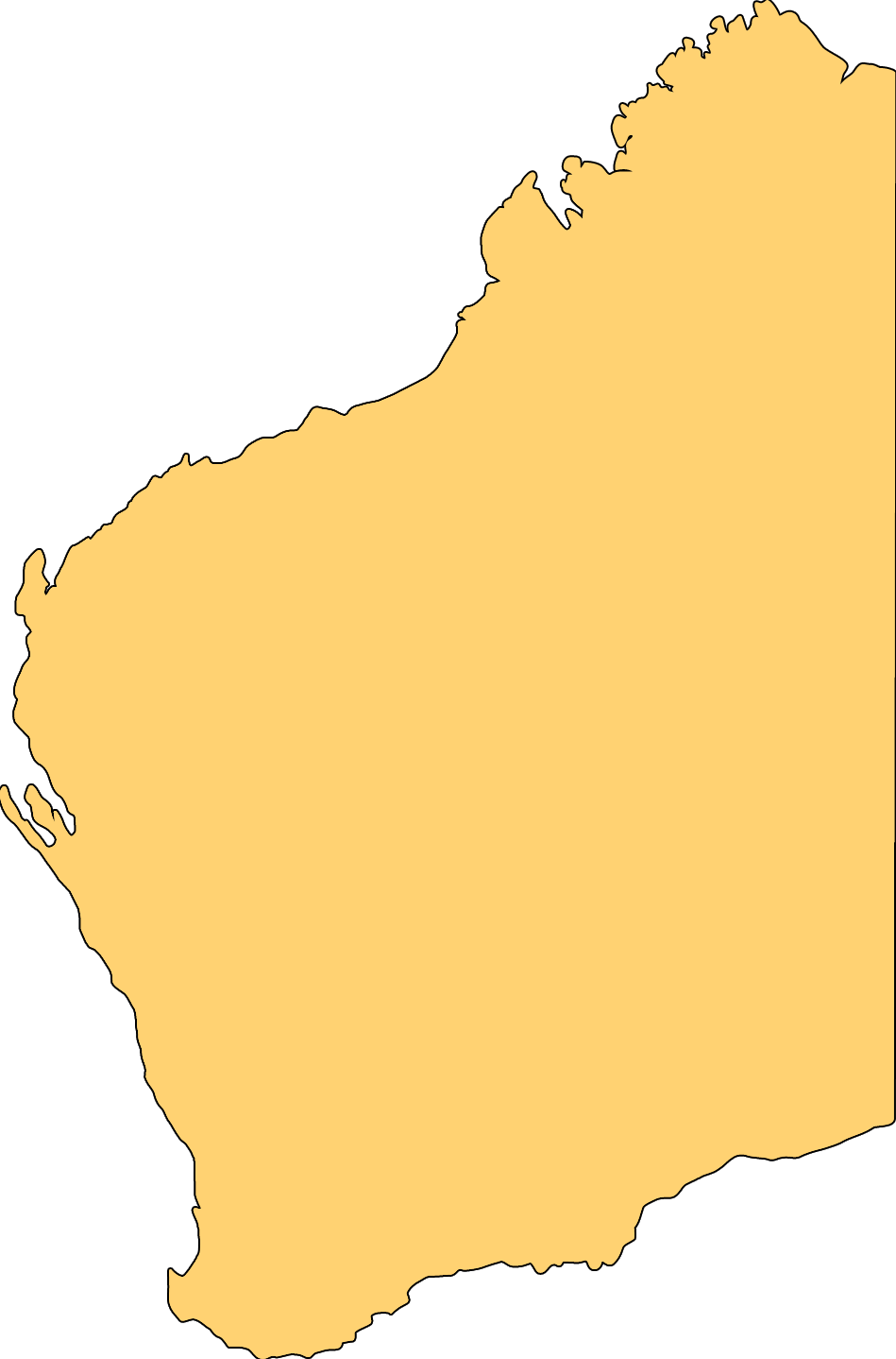 Blank Map of Western Australia - Mapsof.