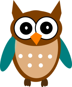 Owl Teal Brown Clip Art - vector clip art online ...