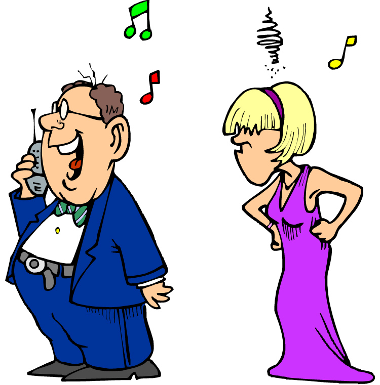 from Clipart.com. Really? Do people have to be on cell phones talking, using apps, texting, or whatever so much that people around them have to do antics to ..