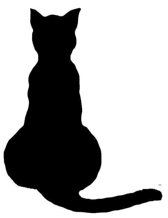 Upsidedown cat clipart silhouette