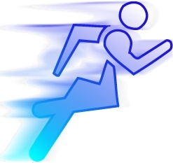 Blue running man Free icon in format for free download 52.41KB