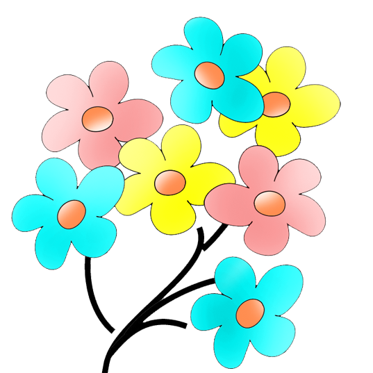 Cute flowers clipart png