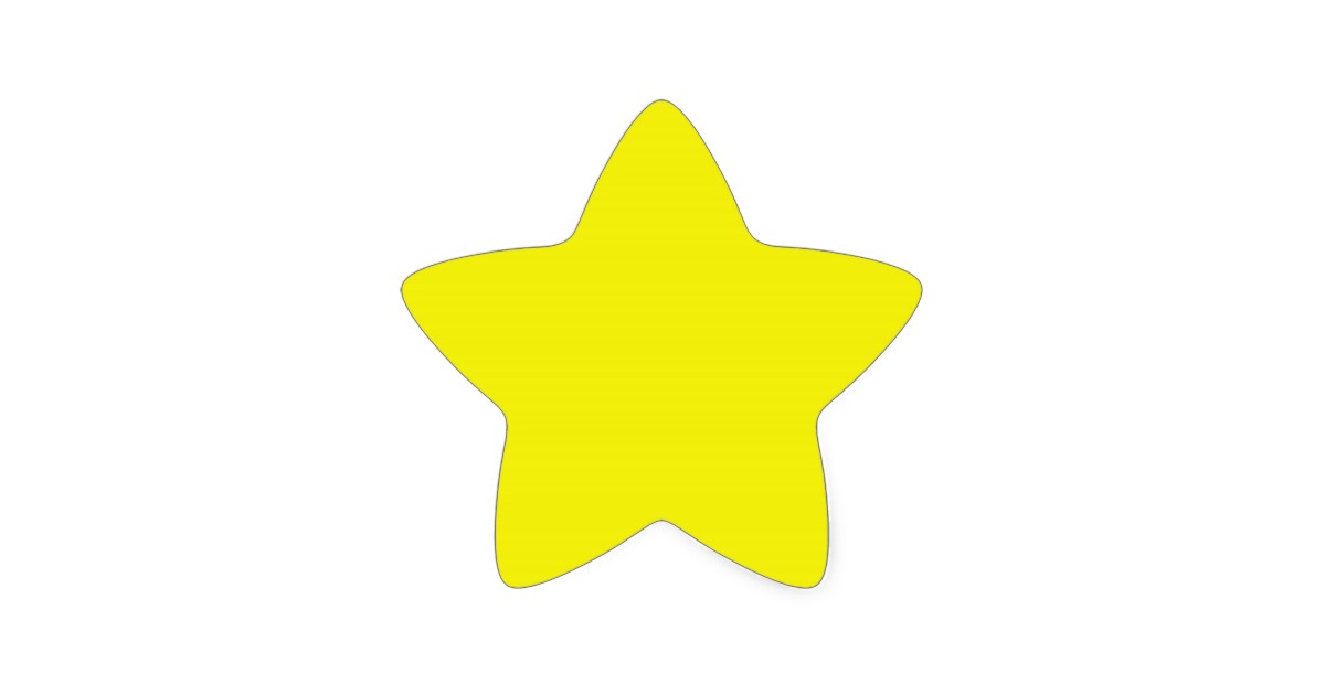 Bright Yellow Star Sticker | Zazzle