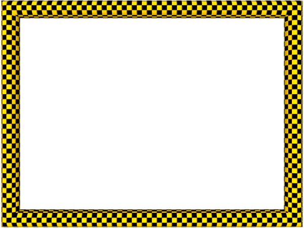 Yellow Black Funky Checker Rectangular Powerpoint Border | 3D Borders