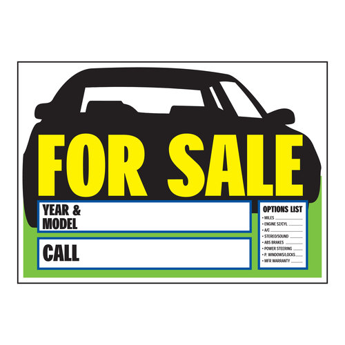Car For Sale Sign Template
