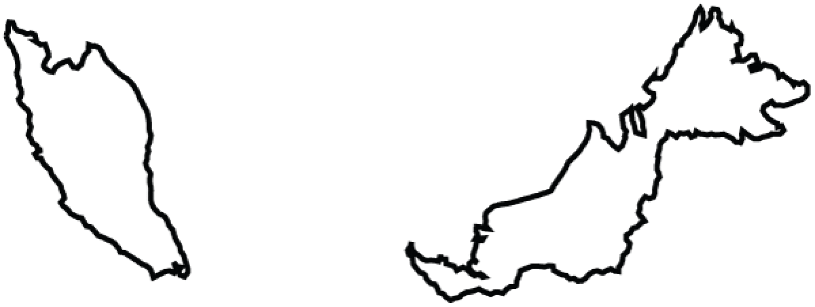 Map of Malaysia. Terrain, area and outline maps of Malaysia ...