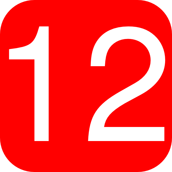 Red, Rounded, Square With Number 12 Clip Art - vector ... - ClipArt Best -  ClipArt Best