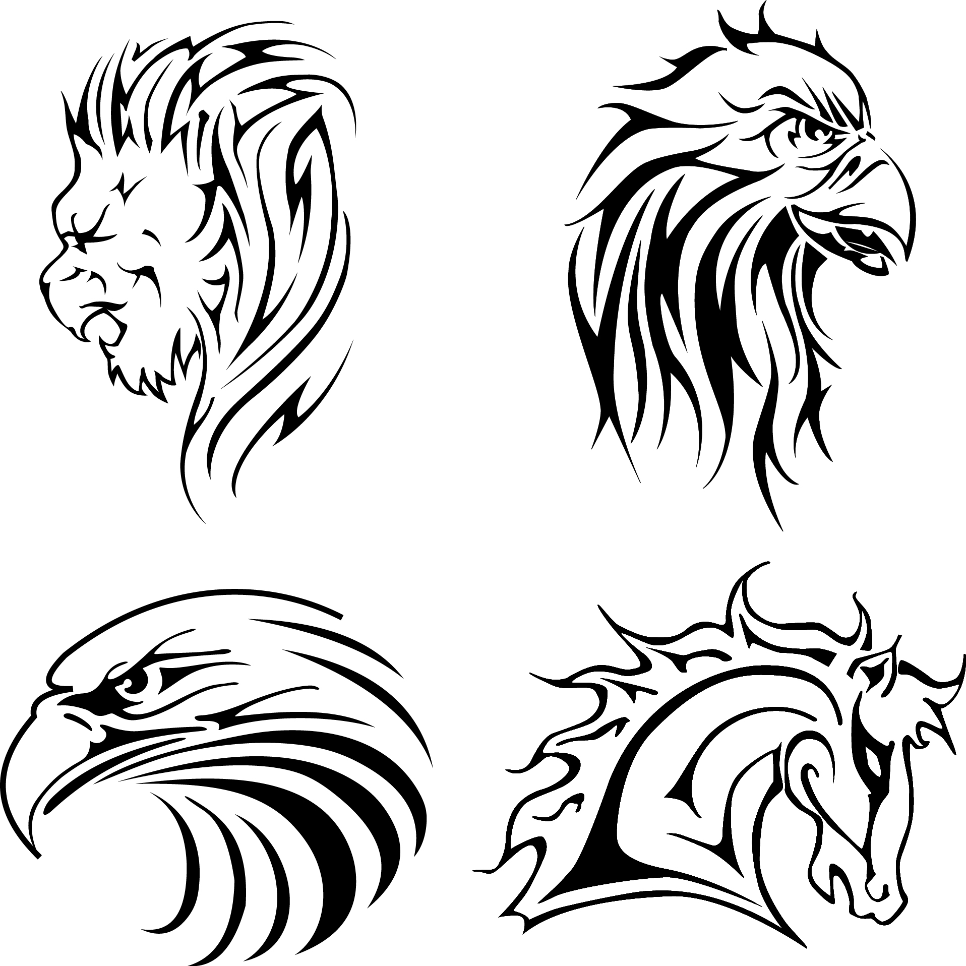 Leon, Horse, Eagle Silhouette Vector EPS Free Download, Logo ...