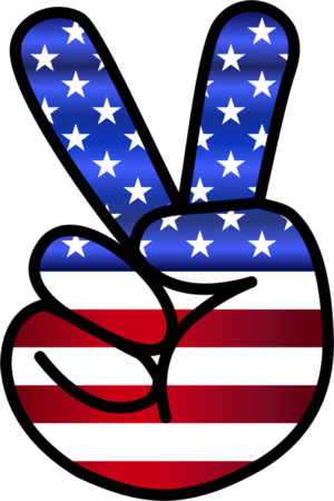 US Flag Peace Hand Sign - vector Clip Art