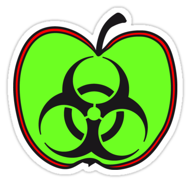 biohazard toxic poisoned apple pesticidal disease eat contagious ...