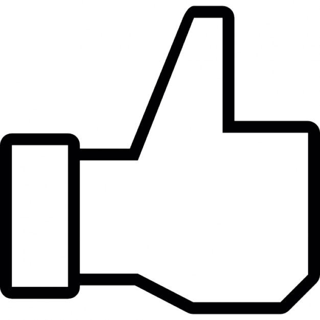 Thumb up outline symbol for facebook Icons | Free Download