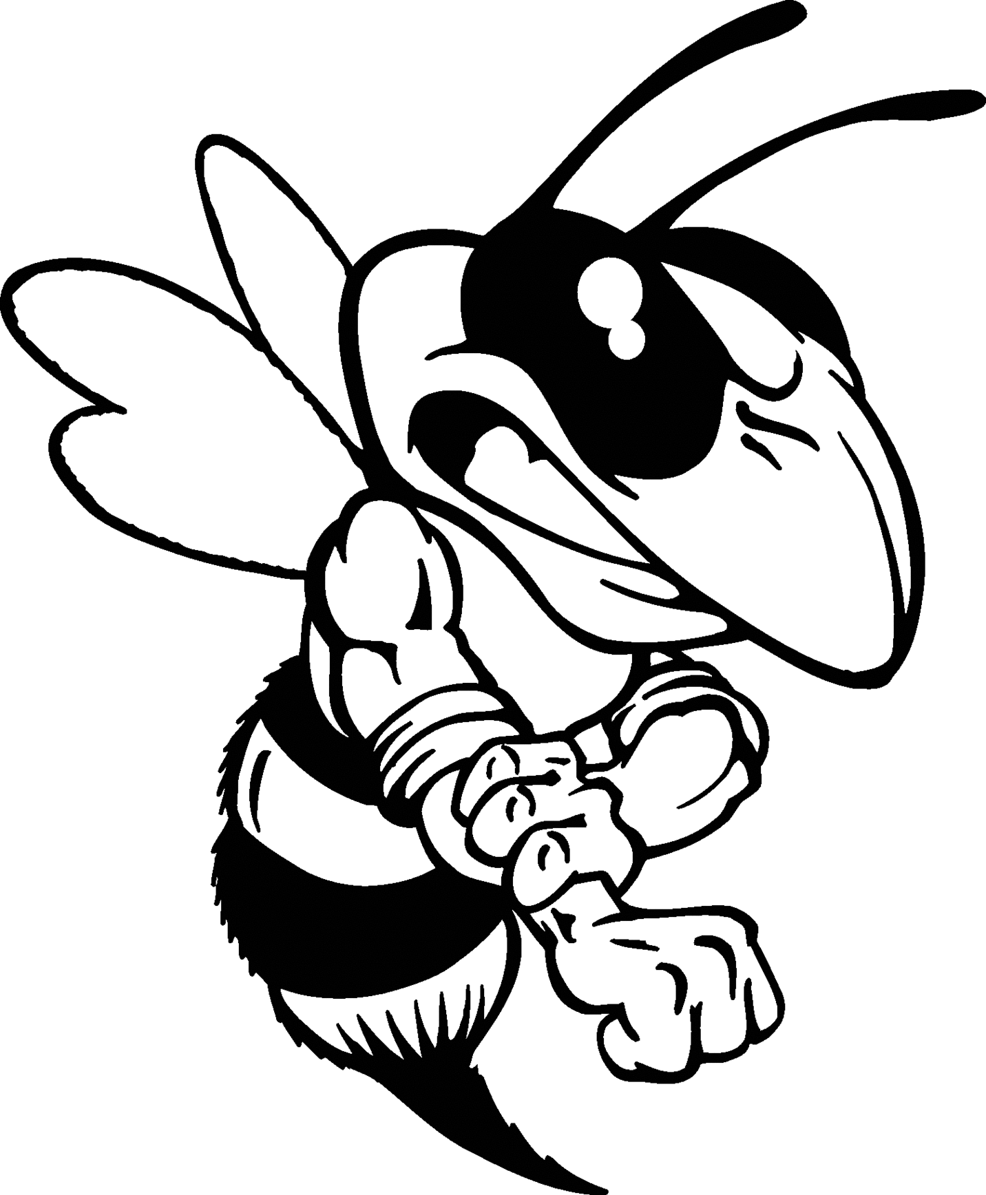 Bee Line Drawing Clipart - Free to use Clip Art Resource