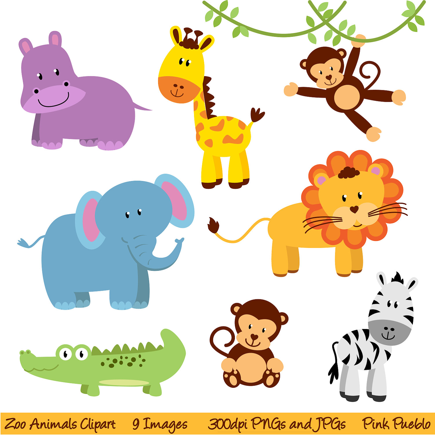 Free baby safari animal clipart