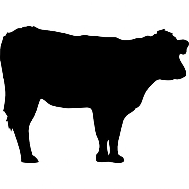 Cow silhouette with short horns Vector | Free Download