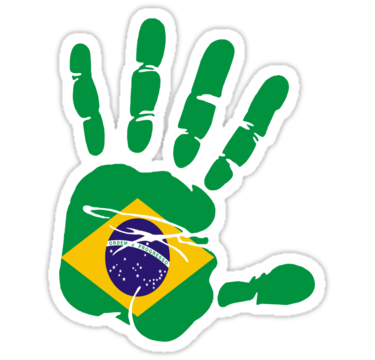 Hand print of flag of Brazil" Stickers by nadil | Redbubble
