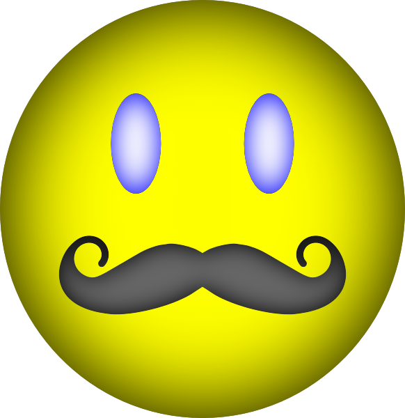 Happy Face Mustache Clip Art - vector clip art online ...