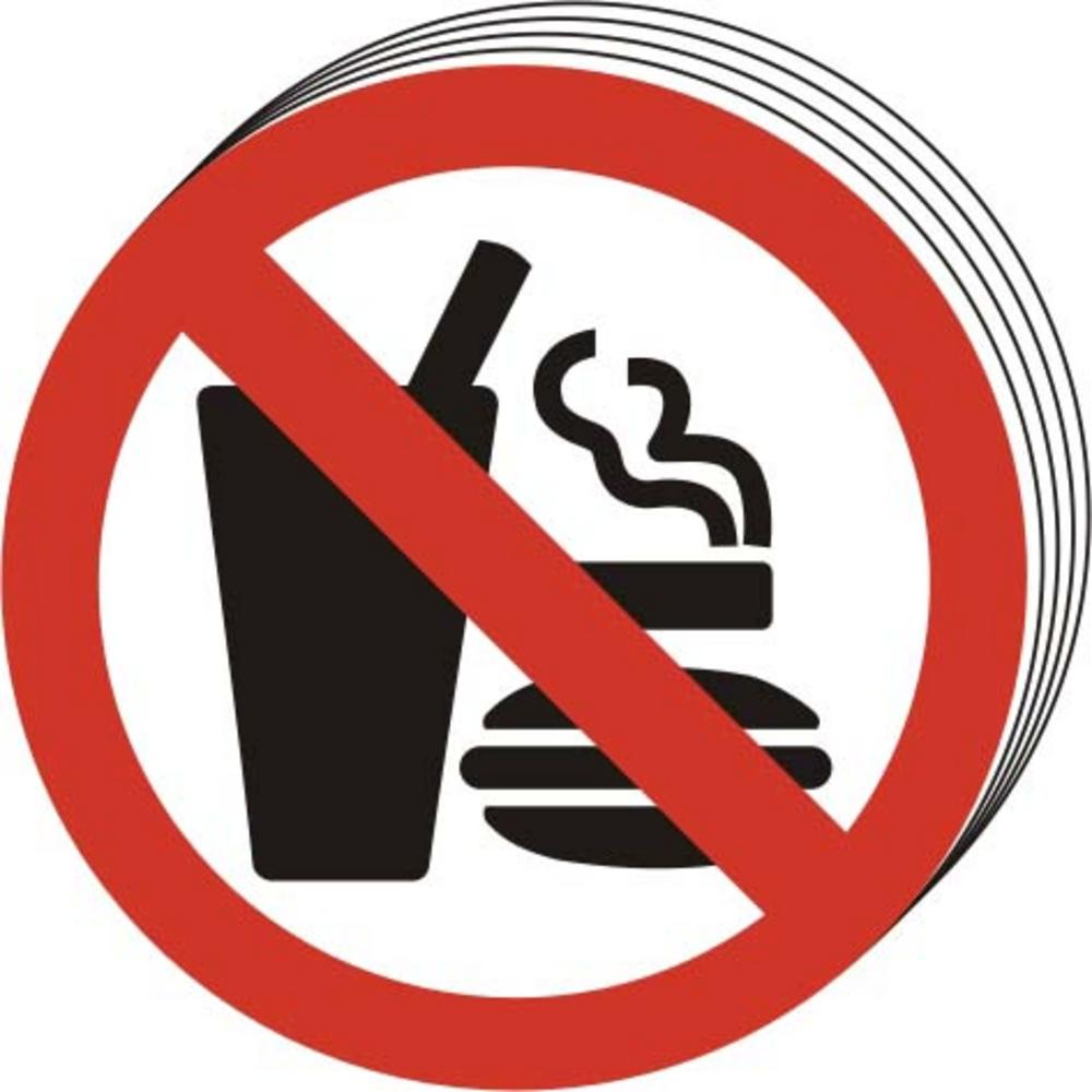 10 No Eating No Drinking No Smoking Symbol Self Adhesive Vinyl ...