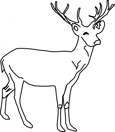 Black Outline White Deer Mammals Animal clip arts, clip art ...