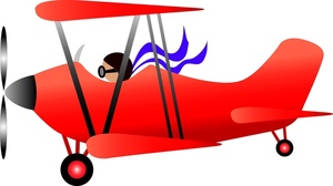 Airplane Clipart Image Pilot Flying In A Vintage Airplane ...
