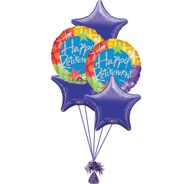 Happy Retirement Foil Bunch - Magic Balloons