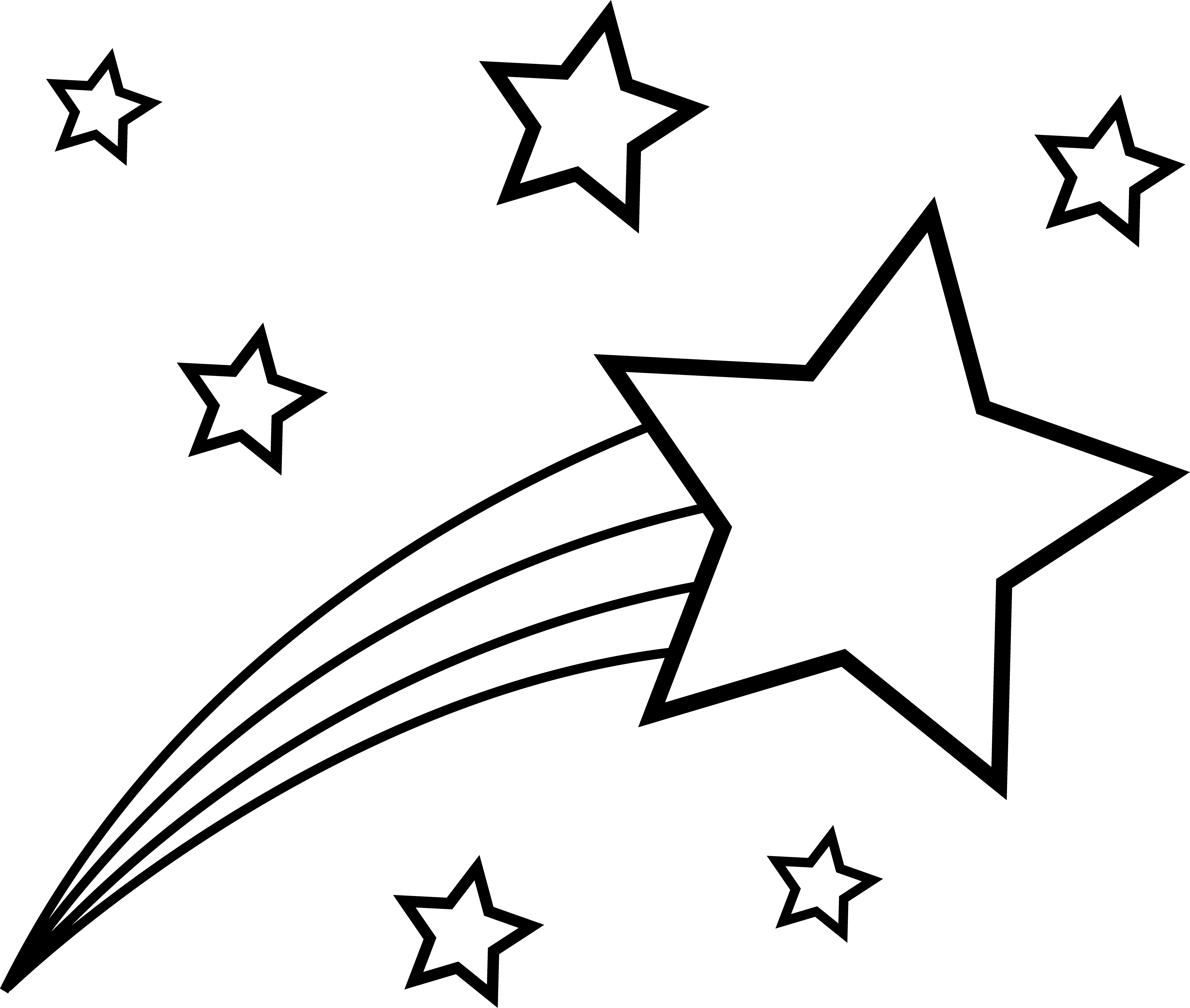 Shooting star outline clip-art