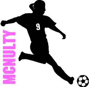 SOCCER GIRL WITH CUSTOM NAME/NUMBER....SOCCER WALL ART STICKERS ...
