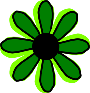 Green Flower 2 clip art - vector clip art online, royalty free ...