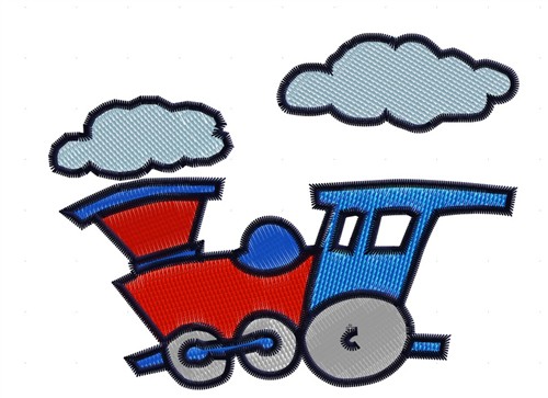 Transportation Embroidery Design: Toy Train Engine from King Graphics