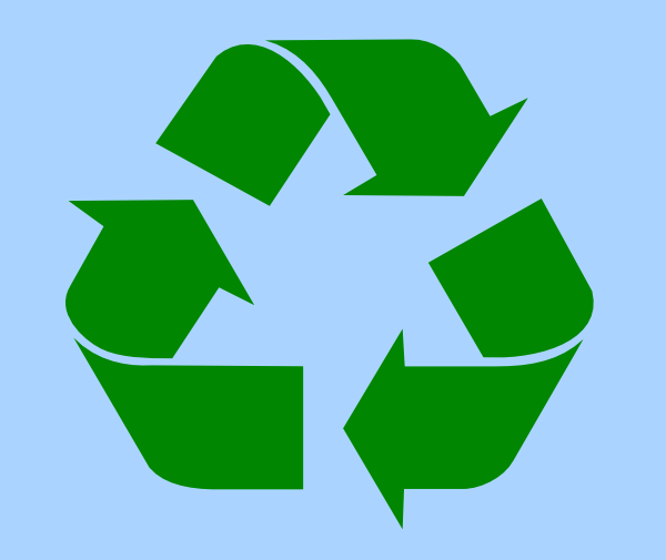 Recycle Symbol Green On Light Blue Clip Art - vector ...
