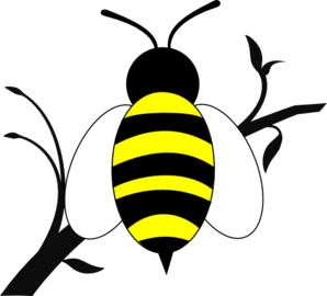 Honey Bee Over Branch clip art - vector clip art online, royalty ...