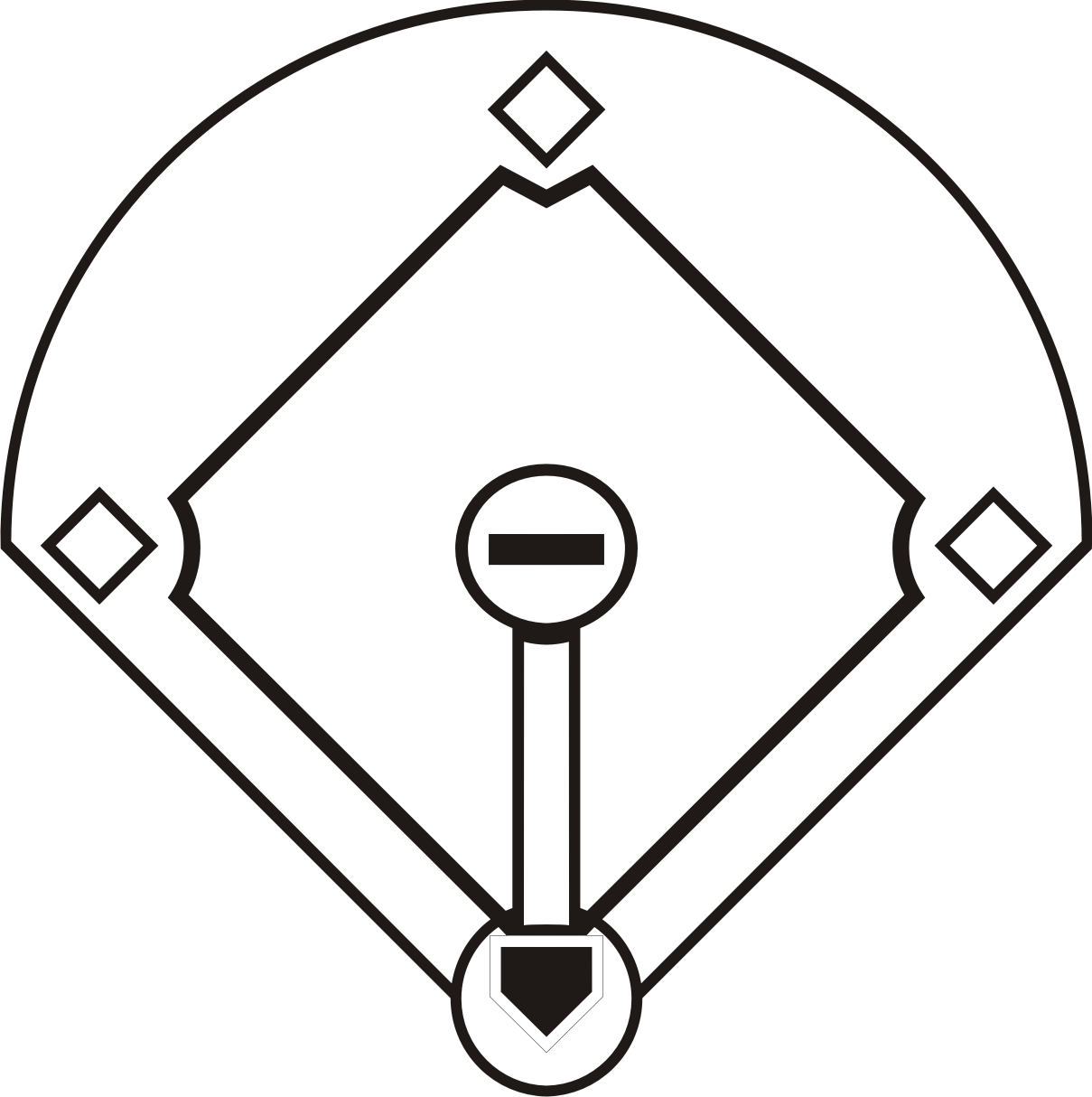 Baseball Diamond Clipart #15 - Clip Art Pin