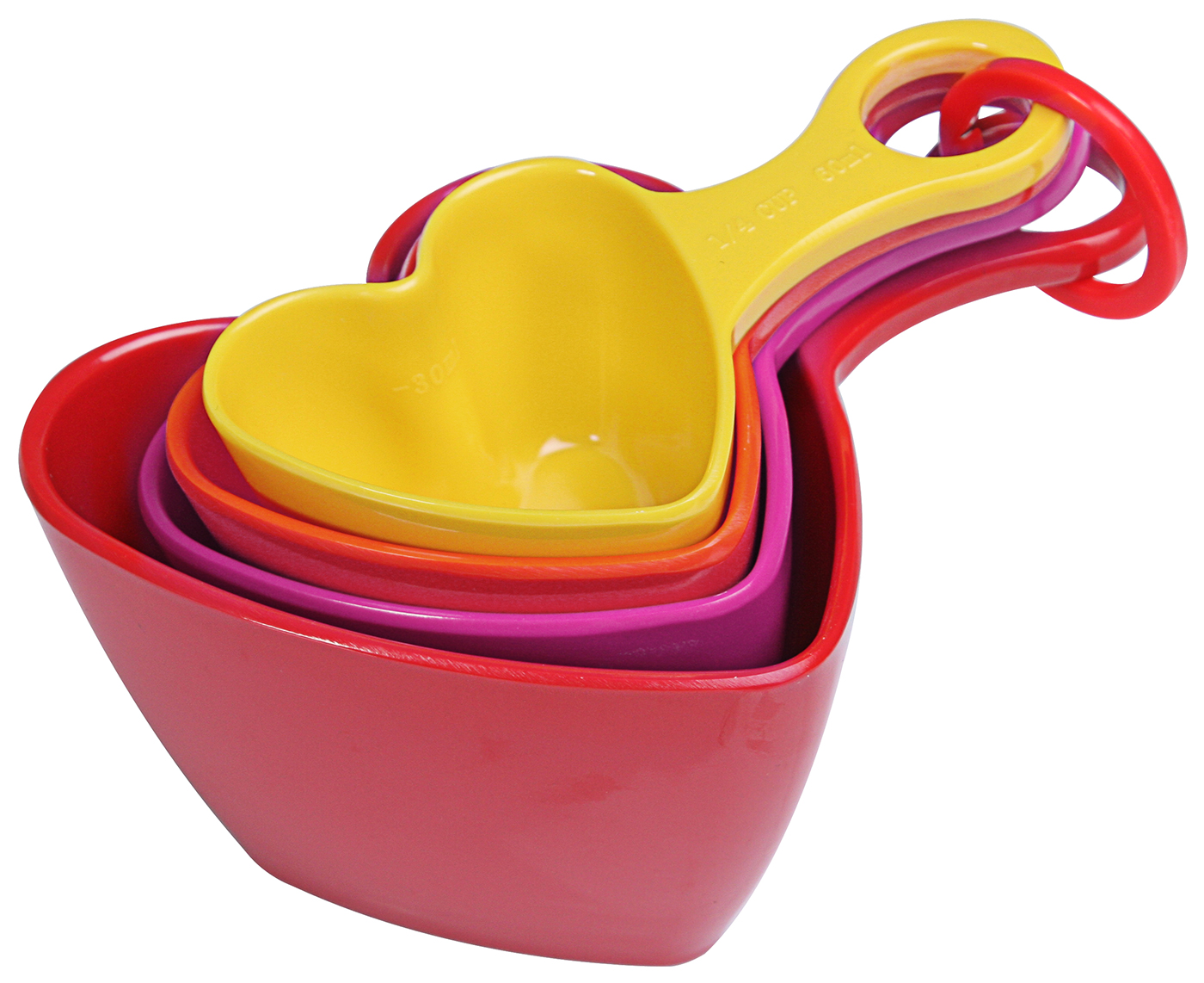 Heart-Shaped Measuring Cups - Set of 4