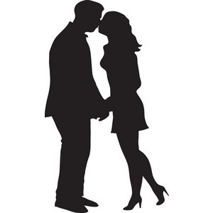 Free Kiss Clipart Image - Couple of lovers kissing and holdi ...