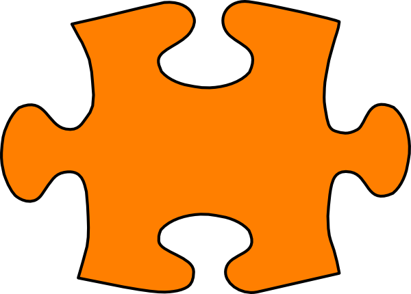 Orange Jigsaw Puzzle Piece Large Clip Art - vector ...
