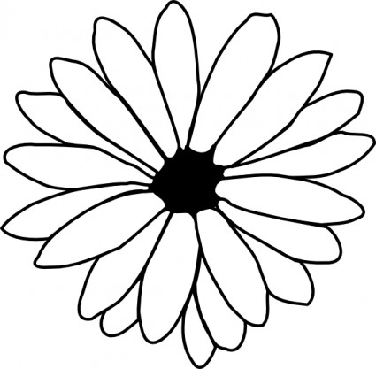 Flower line drawing clip art free