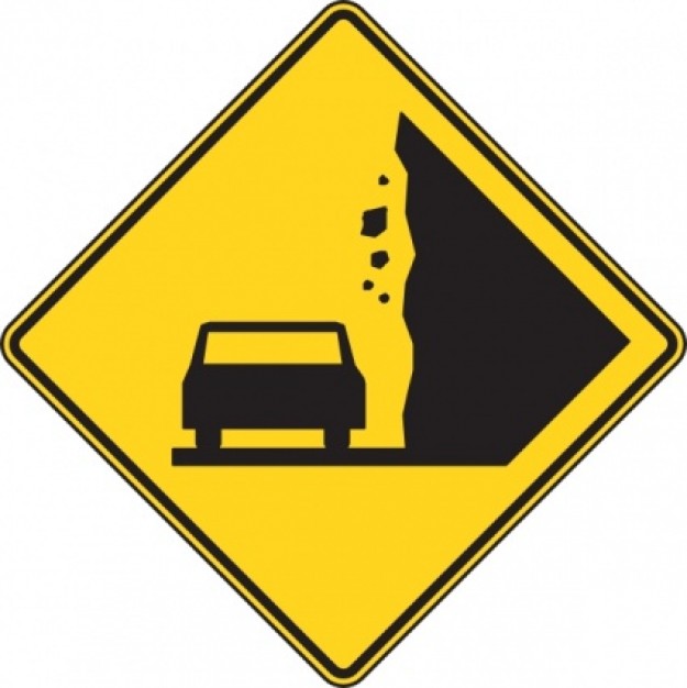Falling Rocks Sign clip art | Download free Vector