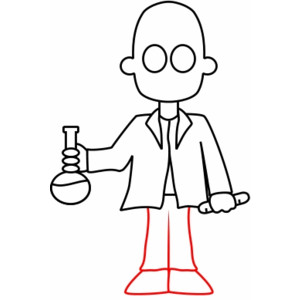 Drawing a cartoon scientist - Polyvore